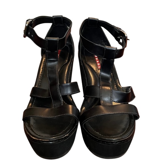 Prada Leather T-Strap Sandal - Picture 3 of 4